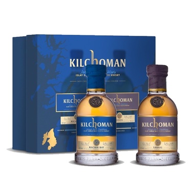 Coffret Whisky Ecosse Islay Single Malt Kilchoman Machir Bay & Sanaig 46% 2x20cl
