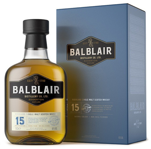 WHISKY ECOSSE HIGHLANDS SINGLE MALT BALBLAIR 15 ANS 46% 70CL