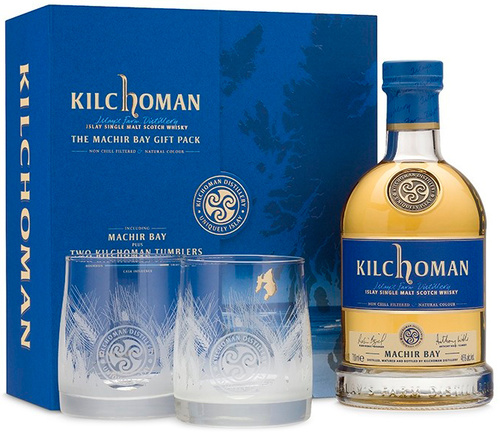 WHISKY ECOSSE ISLAY SINGLE MALT KILCHOMAN MACHIR BAY 46% 70CL Coffret 2 verres