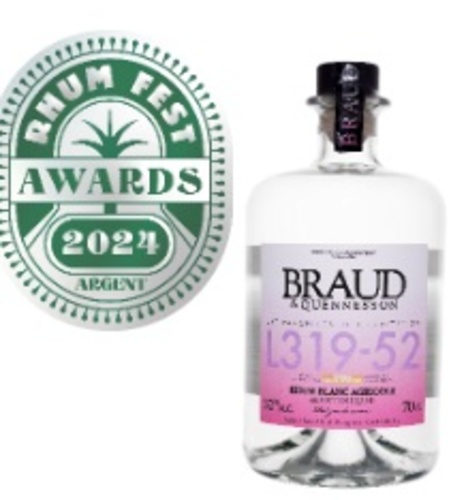 RHUM BLANC MARTINIQUE BRAUD ET QUENESSON PARCELLAIRE L319-15 52% 70CL
